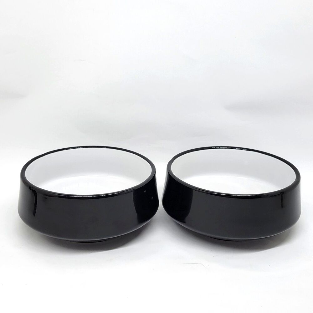 DANSK Kobenstyle Black Soup Cereal All Purpose Bowls 5 1/2" across top Set Of 2